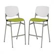 Home Square Stack Fabric Upholstered Seat Barstool in Avocado - Set of 2
