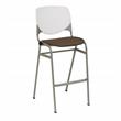 Home Square Stack Fabric Upholstered Seat Barstool in Fudge - Set of 2
