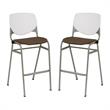 Home Square Stack Fabric Upholstered Seat Barstool in Fudge - Set of 2