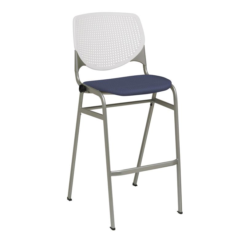 Home Square Stack Vinyl Upholstered Seat Barstool in Grape - Set of 2