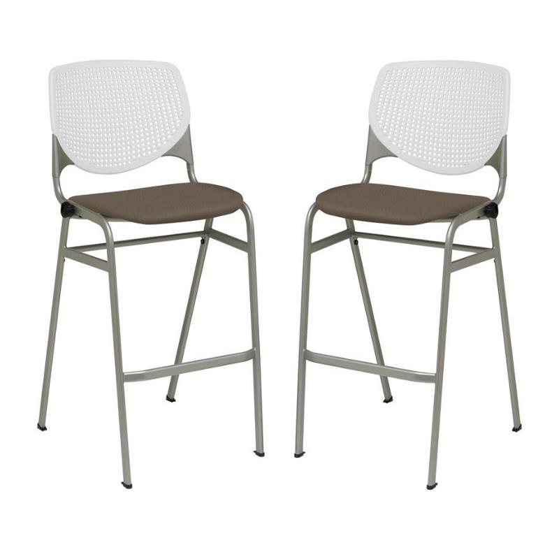 Home Square Stack Barstool in Java Vinyl Upholstered Seat - Set of 2