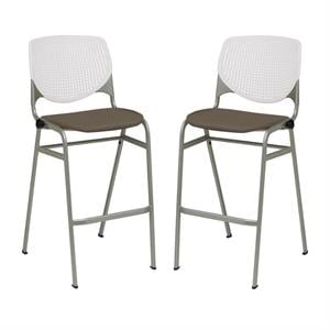 Home Square Stack Barstool in Java Vinyl Upholstered Seat - Set of 2