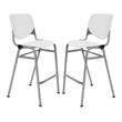 Home Square Stack Steel Frame Barstool in White - Set of 2