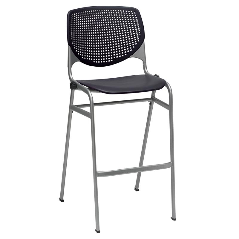 Home Square Stack Steel Frame Barstool in Black Finish - Set of 2