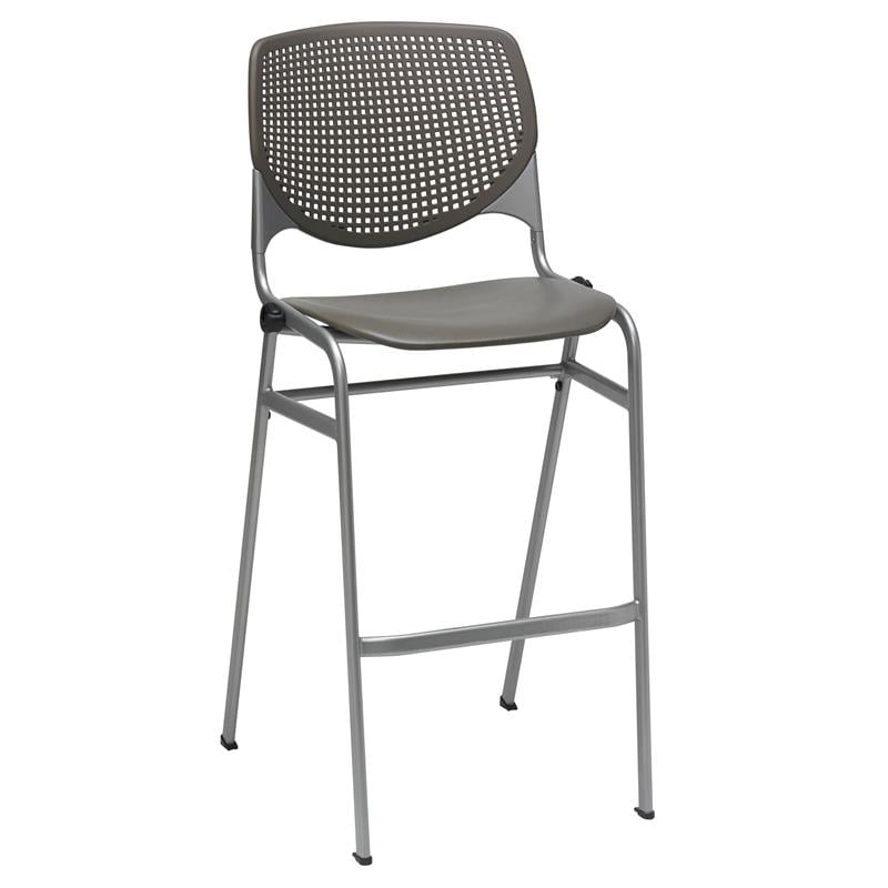Home Square Stack Steel Frame Barstool in Brownstone Finish - Set of 2