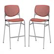 Home Square Plastic Stack Barstool in Coral Blue Finish - Set of 2