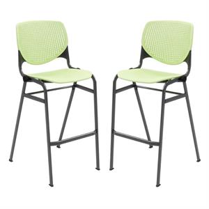 Home Square Stack Barstool in Lime Green Finish - Set of 2