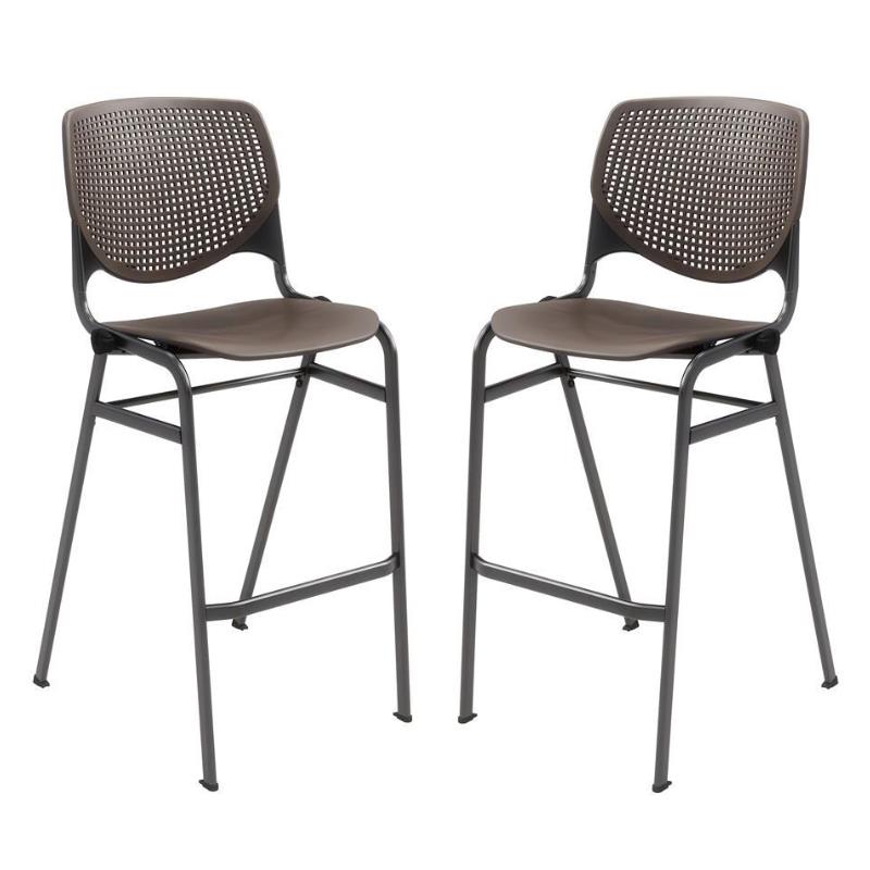 Home Square Stack Barstool in Brownstone Finish - Set of 2