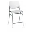 Home Square Plastic Counter Stool in White/Light Gray - Set of 2