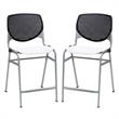 Home Square Plastic Counter Stool in Black/White - Set of 2