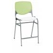 Home Square Plastic Counter Stool in Lime Green/White - Set of 2