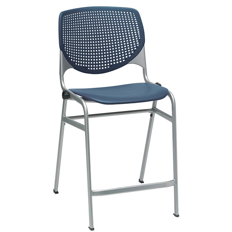Home Square Plastic Counter Stool in Navy - Set of 2