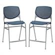 Home Square Plastic Counter Stool in Navy - Set of 2
