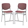 Home Square Plastic Counter Stool in Burgundy - Set of 2