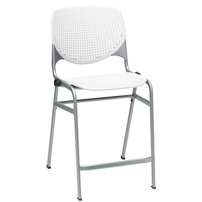 Home Square Plastic Counter Stool in White - Set of 2