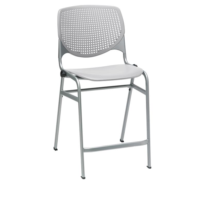 Home Square Plastic Counter Stool in Light Gray - Set of 2