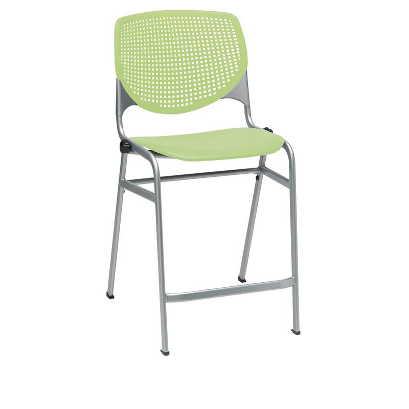 Home Square Plastic Counter Stool in Lime Green - Set of 2