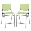 Home Square Plastic Counter Stool in Lime Green - Set of 2
