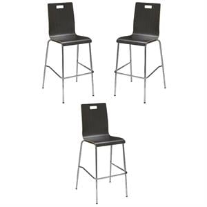 Home Square 30&quot Stylish Laminate Bentwood Bar Stool in Espresso - Set of 3
