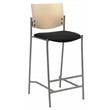 Home Square Fabric Barstool in Black - Set of 3