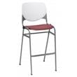 Home Square Stack Barstool in White Back/Burgundy Seat - Set of 3