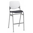 Home Square Stack Barstool in White Back/Black Seat - Set of 3