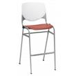 Home Square Stack Barstool in White Back/Coral Seat - Set of 3