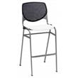 Home Square Stack Barstool in Black Back/White Seat - Set of 3