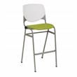 Home Square Stack Fabric Upholstered Seat Barstool in Avocado - Set of 3