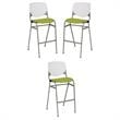Home Square Stack Fabric Upholstered Seat Barstool in Avocado - Set of 3