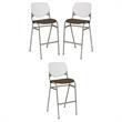 Home Square Stack Fabric Upholstered Seat Barstool in Fudge - Set of 3