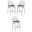 Home Square Stack Barstool in Java Vinyl Upholstered Seat - Set of 3