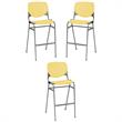Home Square Stack Steel Frame Barstool in Yellow Finish - Set of 3