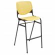 Home Square Stack Steel Frame Barstool in Yellow - Set of 3