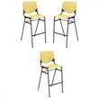 Home Square Stack Steel Frame Barstool in Yellow - Set of 3