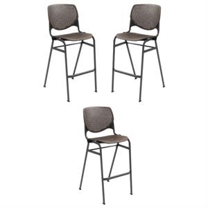 Home Square Stack Barstool in Brownstone Finish - Set of 3