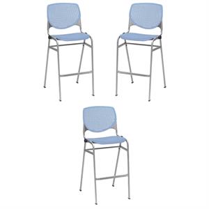 Home Square Stack Barstool in Peri Blue Finish - Set of 3