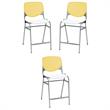 Home Square Plastic Counter Stool in Yellow/White - Set of 3