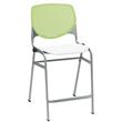 Home Square Plastic Counter Stool in Lime Green/White - Set of 3