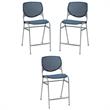 Home Square Plastic Counter Stool in Navy - Set of 3