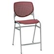 Home Square Plastic Counter Stool in Burgundy - Set of 3