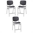 Home Square Plastic Counter Stool in Black - Set of 3