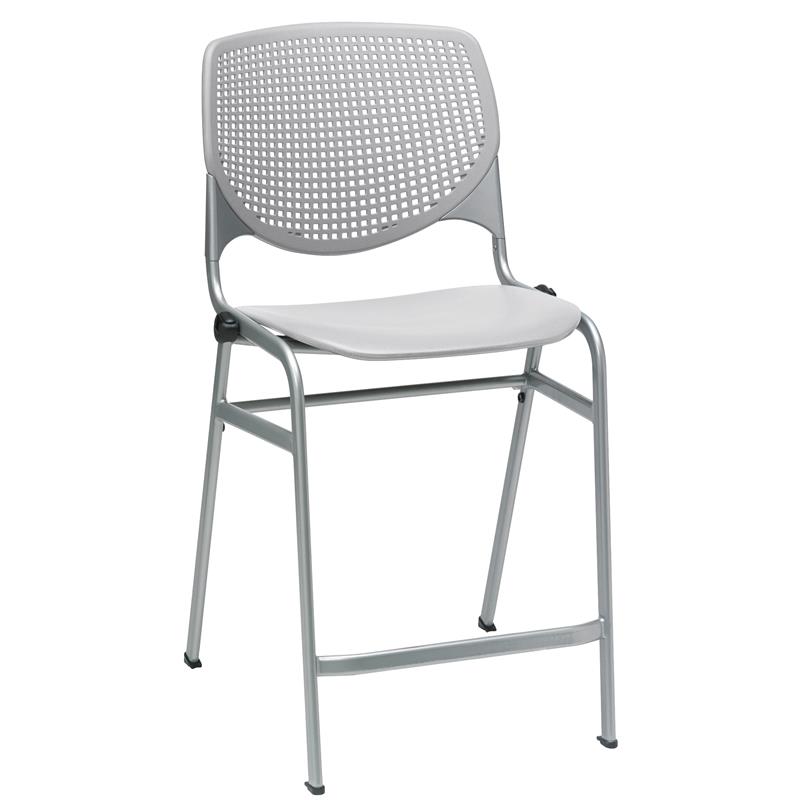 Home Square Plastic Counter Stool in Light Gray - Set of 3