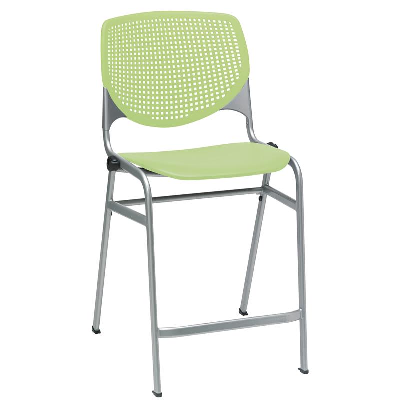 Home Square Plastic Counter Stool in Lime Green - Set of 3