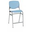 Home Square Plastic Counter Stool in Sky Blue - Set of 3