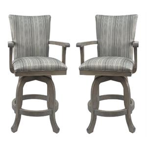 Home Square 2 Piece Solid Wood 26&quotH Counter Stool Set in Natural Fun