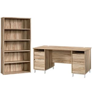 home square 2-piece set with executive desk & bookcase in kiln acacia