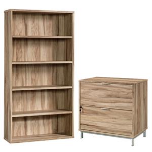 home square 2-piece set with 2 drawer wooden lateral file & 5 shelf bookcase