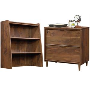 home square 2-piece set with lateral file cabinet & 2 shelf bookcase hutch