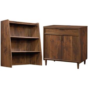 home square 2-piece set with storage cabinet & 2 shelf bookcase hutch